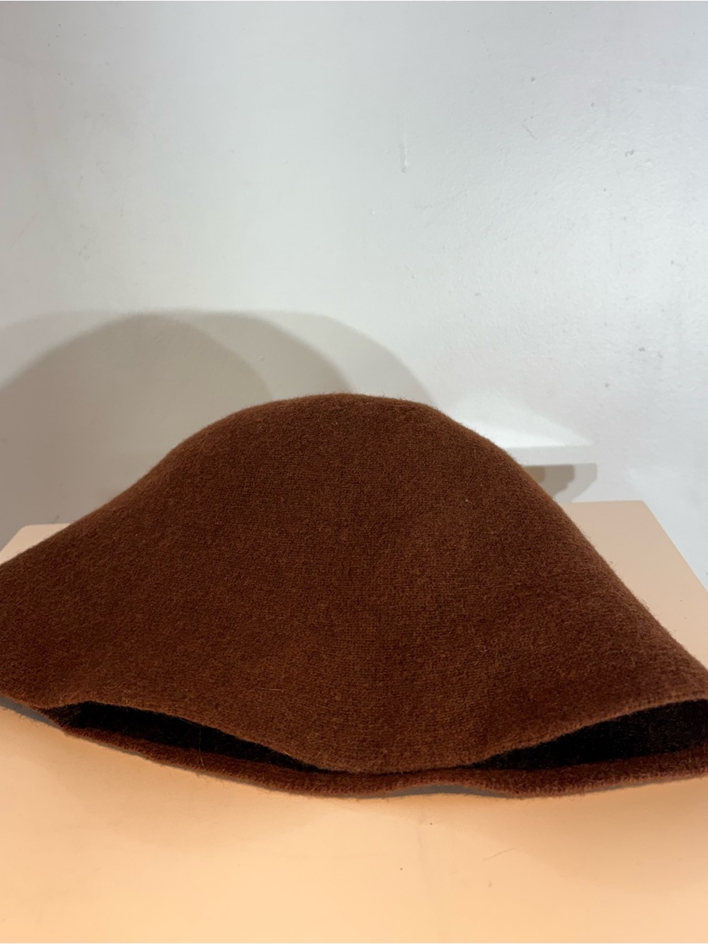 Brown Wool Blend Cloche Bucket Hat Bell Shape - Picture 10 of 12